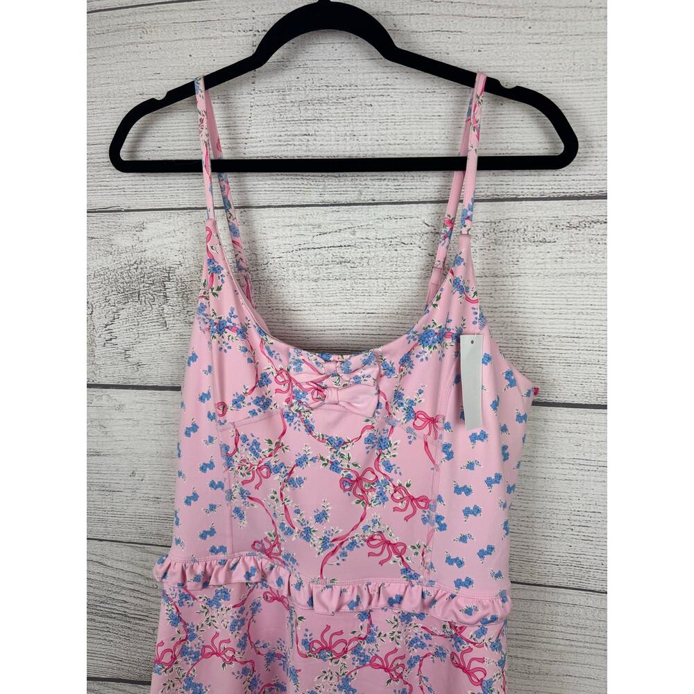 Treasures By Shabby Chic Pink Floral Bow Floral Girly Active Dress Size Large - Picture 2 of 10